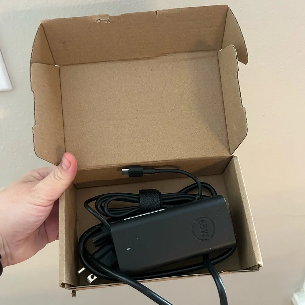 65W Black Power Adapter with Cable, type C